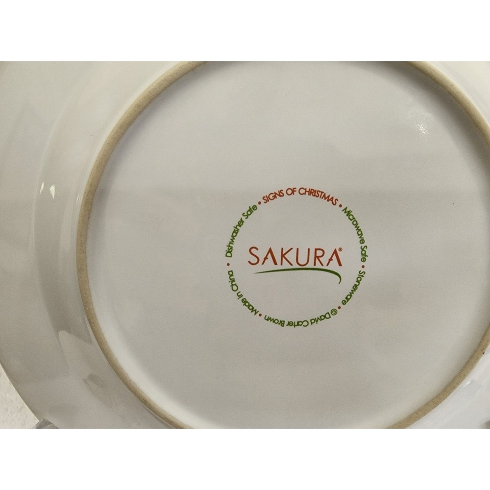 Sakura SIGNS OF CHRISTMAS Trees Salad Dessert Plate David Carter Brown 8.25" - Picture 3 of 3
